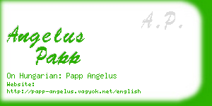 angelus papp business card